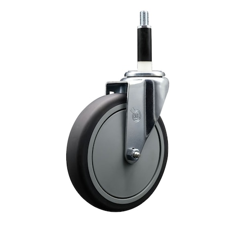 Service Caster 6'' Thermoplastic Rubber Wheel Swivel 7/8'' Expanding Stem Caster SCC-EX20S614-TPRB-78